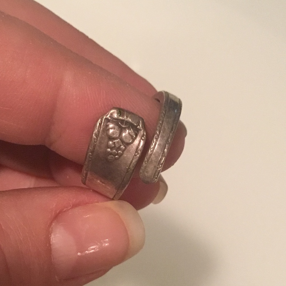 1945 Prestige Plate Silver Spoon Wrap Ring